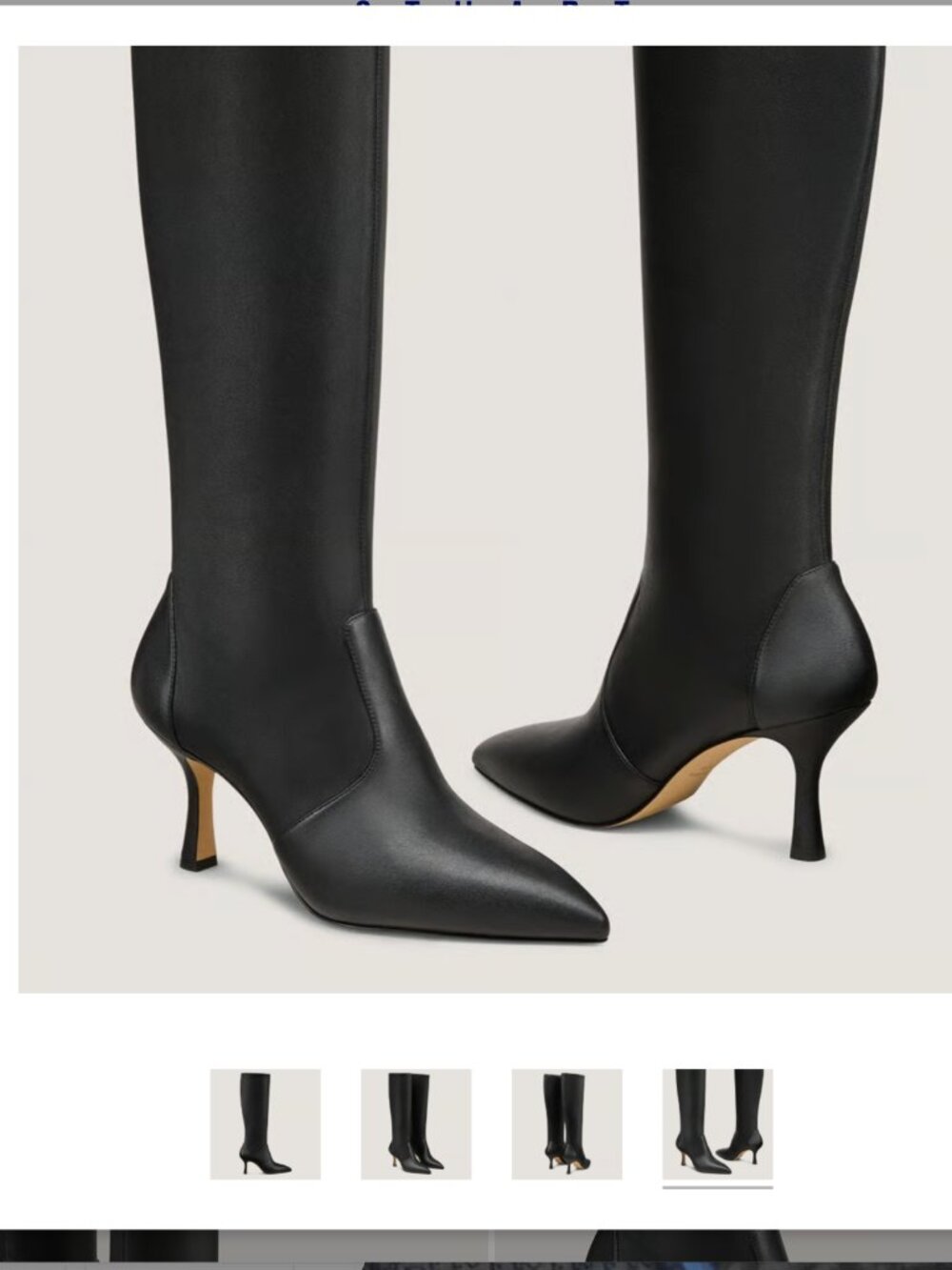 NWT Stuart Weitzman Valentina 75 Knee High Boots Black Leather Size 6